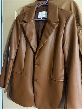 Rebecca Minkoff Cognac Faux Leather Blazer